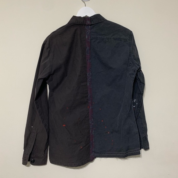 🔥 John Elliott Distorted Military Paint Splatter Shirt Washed Black - Picture 7 of 12